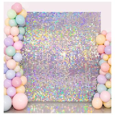 China Decoration Shimmer Wall Glitter Backdrop Wall Panel Bling Square Panels Wedding Birthday Party Decor 30x30cm Sequin Photo Backdrop for sale