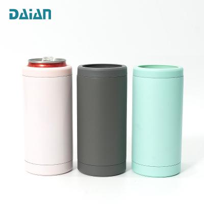 China Amazon Sustainable Hot Sale Customized Reusable Stainless Steel Insulated Slim Beer Can Cooler for sale