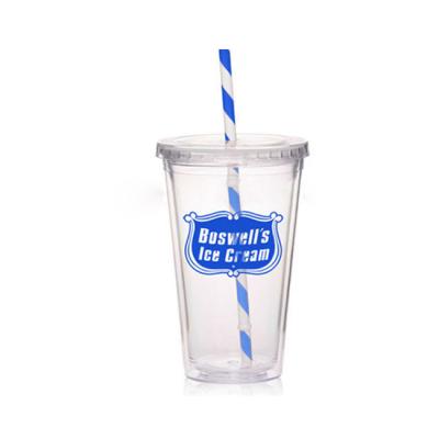 China Sustainable Designed Insulated Plastic Straw Tumbler Cup With Lids for sale