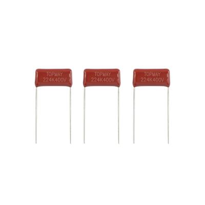 China CL21 MEF Metallized Polyester Film Capacitor 224K 400V For LED Driver for sale