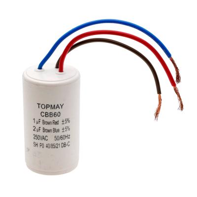 China CBB60 Motor Run Capacitor 1+2uf 250VAC Twin Tub Washing Machine for sale