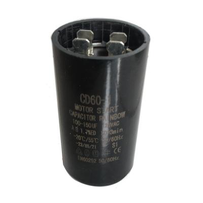 China CD60 AC Motor Start Capacitors 100uF 150uF 125VAC AC Motor Capacitors For Compressor for sale