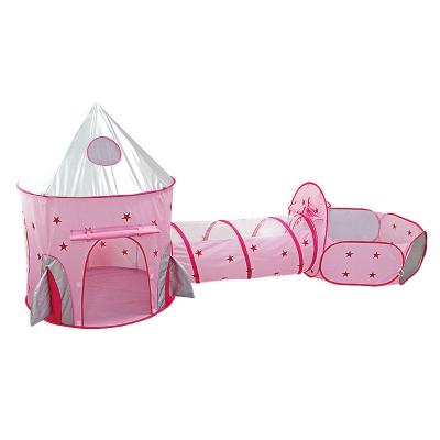 China Soft Toy Princess Pink Castle Repeated Model Tent with Tunnel and Playhouse Set for Indoor and Outdoor Kids Pretend Play for sale