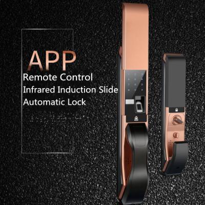 China APP Remote Controlled Fingerprint  Door Lock , Infrared Induction Slide Cover Lock for sale