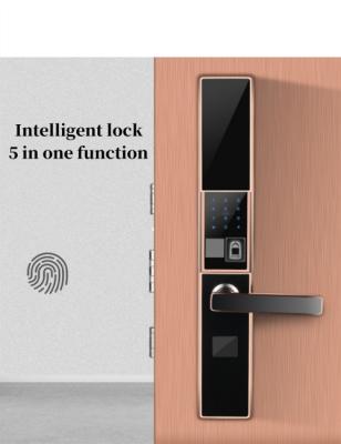 China Fully Automatic Intelligent Fingerprint Door Lock For Wooden Indoor Anti - Theft Door for sale