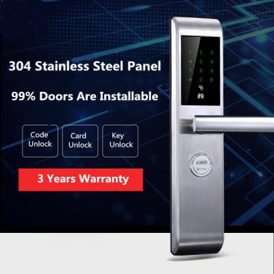 China Smart Home Digital Door Lock Stainless Steel Panel Type For Apartment / Hotel for sale