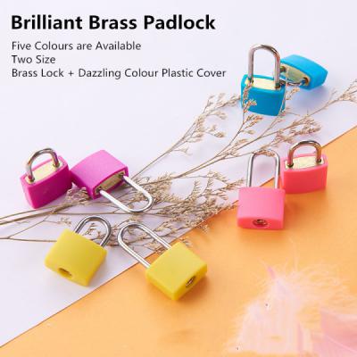 China Colorful Mini Brass Padlock 20mm Long Beam Type Customized For Case & Bag for sale