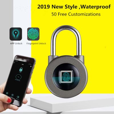 China C Type Fingerprint Scanner Padlock Aluminum Material For Warehouse / Cabinet Door for sale