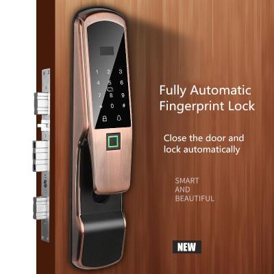 China Aluminum Alloy Fingerprint Door Lock , Electric Glass Doors With LCD Screen for sale