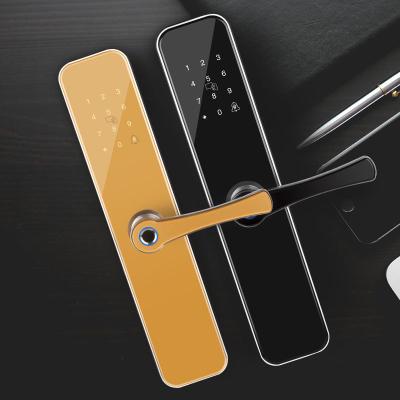 China Cerradura elegante de cristal endurecida de plena pantalla de la contraseña, cerradura electrónica remota de Bluetooth de la tarjeta del golpe fuerte en venta