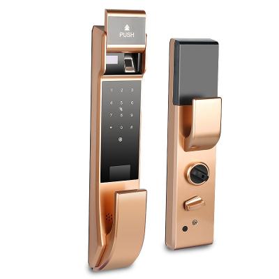 China Aluminum Alloy Fingerprint Door Lock , Home Villa Anti - Theft Electronic Password Lock With Lithium Battery for sale