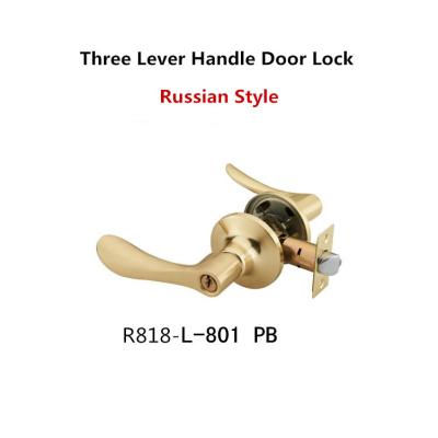 China High Safety Zinc Aluminum Alloy SS Metal Door Lock   ,  Three Lever Handle Lock for sale