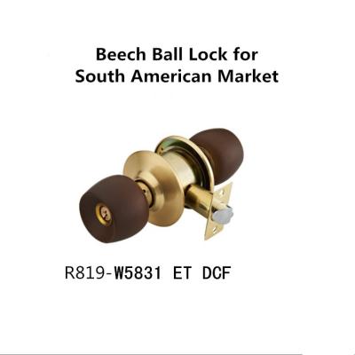 China Beech Coffee Bedroom Mechanical Spherical Lock For Wood Door High Security for sale