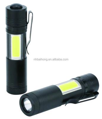 China New Style Camping Mini Torch Light Aluminum Pocket Pen Light COB LED Flashlight for sale