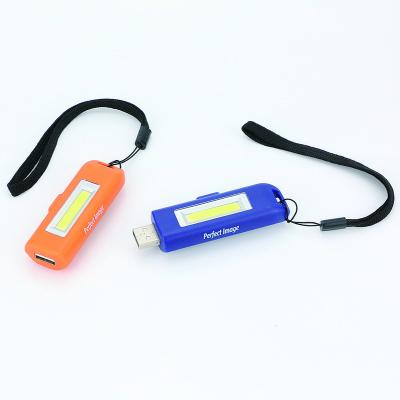 China Mini COB Torch USB Magnet Head Chain Flashlight Strong Cheap Rechargeable Colorful Light Lamp for sale