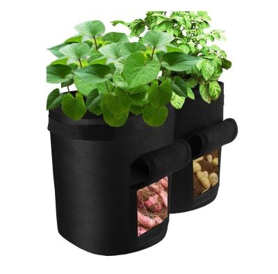 China Indoor & Outdoor Plant Growing Potato Felt Vegetable Breathable Planter Eco Friendly Nonwoven Fabric 7 Gallon Grow Seedling Bags for sale