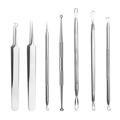 China Remove Blackhead /acne Stainless Steel Pimple Extractor Acne Blemish Remover Cuticle Pusher Remove Nail Blackhead Needle Remover With Metal Case for sale