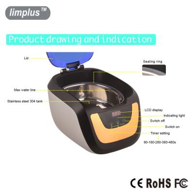 China 5 Cycles Time Setting Digital Ultrasonic Bath For Watch , Bench Top Ultrasonic Cleaners for sale