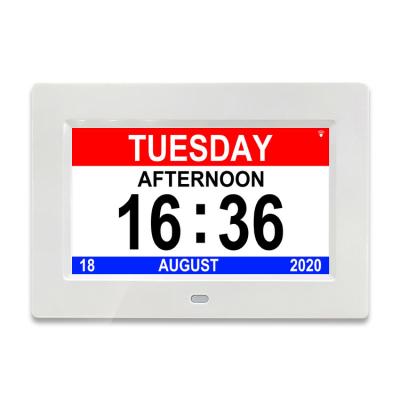 China LUMINOVA LCD Display Day Date Time Large Dementia Synchronizes 8 Inch Digital Calendar Clock With 12 Alarms For Senior Senior Elder Memory Loss for sale