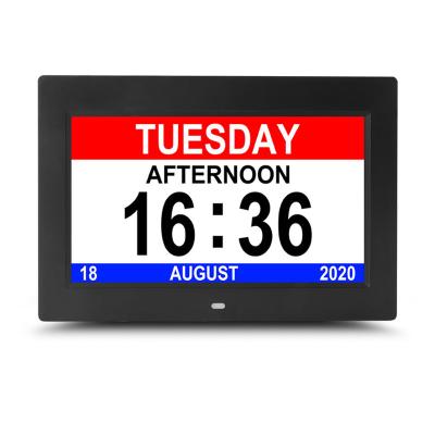 China LUMINOVA Extra Large Calendar Synchronizes with Weekday 10 Inch Date Time 12 Alarms Day Clock for Seniors Dementia Memory Loss Impaired Visionoss for sale