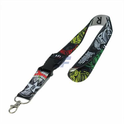 China Promotional gifts wholesale free custom design logo heat transfer sublimation printing hot stamping lanyard for sale