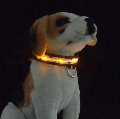 China Promotional Gifts Solar Power LED Rechargeable Dog Collar Glow In The Dark for sale