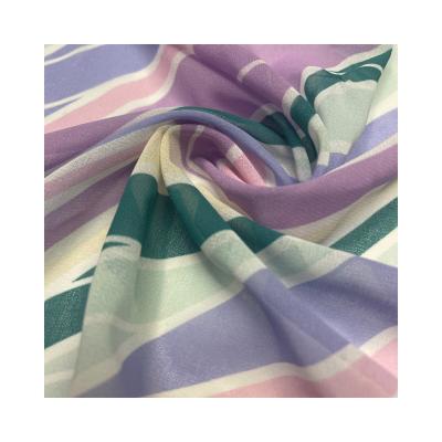 China Breathable Anti-Static Polyester 100 Filament Chiffon Composite Printing Fabric For Garments, Dress And So On for sale