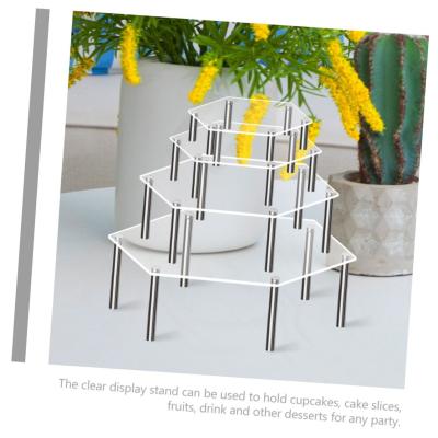 China Acrylic Cupcake Display Stand Set Stackable Dessert Showcase For Party Weddings for sale