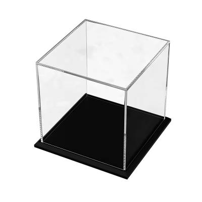 China Doorzichtige Acryl Display Case Geassembleerde Kubus Display Box Stand Stofbestendig Beschermingsvitrine voor Action Figures Speelgoed Te koop