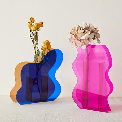 China 5 mm de grosor Modernas vasas de flores acrílicas, color personalizado soportes acrílicos para flores en venta