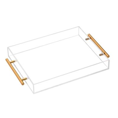 China Wholesale Clear Large Acrylic Tray Decorative Acrylic Display Tray With Handle for sale