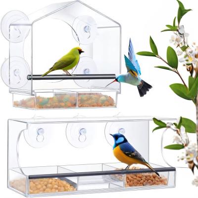 Cina JYD Coppa di aspirazione trasparente Acrilico Birdfeeder finestra esterna Birdhouse in vendita