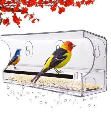 China Easy To Mount Lucite Bird Feeder Transparent Bird House For Bird Enthusiasts for sale