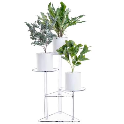 China Fácil de montar Lucite Acrílico Plant Stand, Acrílico Flower Display Stand Estante à venda