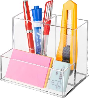 Chine Organisateur de bureau en acrylique transparent poli multi-compartement Porte-papiers en acrylique à vendre