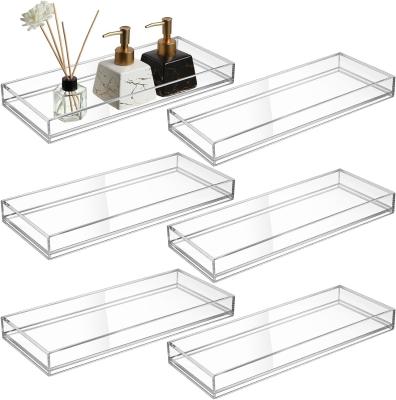 China Sleek Design Acrylic Vanity Organizer Trays , Multipurpose Clear Acrylic Bathtub Tray for sale