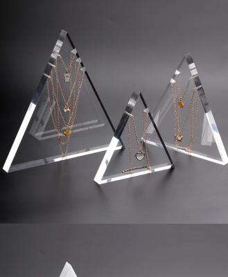 China Modern Design Triangle Acrylic Necklace Display Stand Holder For Jewelry Shop for sale