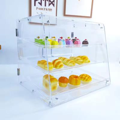 China Versatile Acrylic Display Shelf Acrylic Cake Display Box With Tray 54 X 44 X 42cm for sale