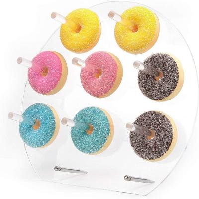 China Lovely Oval Shape Acrylic Holder POS Acrylic Donut Stand For Dessert Cake for sale