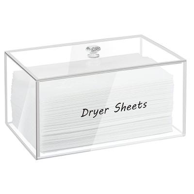 China Custom Desktop Clear Acrylic Box Creative Lucite Storage Bins For Laundry Pods Tissue for sale