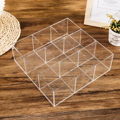 China 30x30x10cm Clear Acrylic Collection Box With Compartments For Figure Dolls Nail Polish for sale