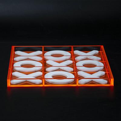 China Outdoor Acrylic Tic Tac Toe Board Game XO Game Acrylic Chess Set Custom Color for sale