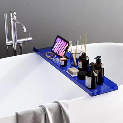 China Custom Farbe Acryl Badefläche Kristallregal Lucite Badewanne Caddy OEM Logo zu verkaufen