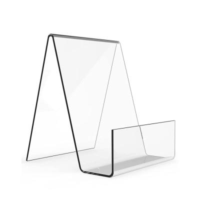 China OEM Transparent Acrylic Holder Acrylic Book Stand Shelf For Bookstore Library Home for sale