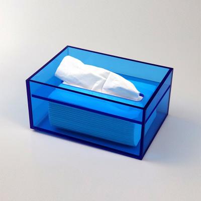 China Rectangular Design Acrylic Box Lucite Tissue Holder For Home Restaurant Hotel for sale