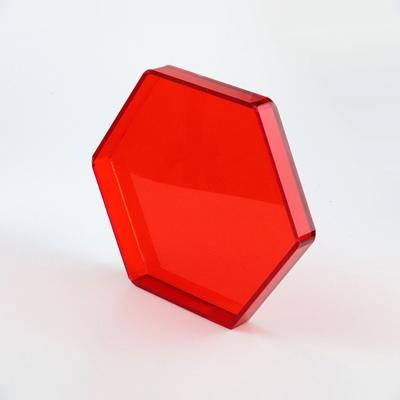 China Hexagon-Form Rot Acryl-Tray-Organisator PMMA Plexiglas-Lucit-Servier-Tray zu verkaufen