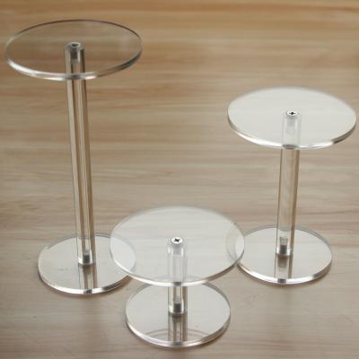 China Round Shape Assembled Transparent Acrylic Display Holder For Cosmetics Jewelry for sale