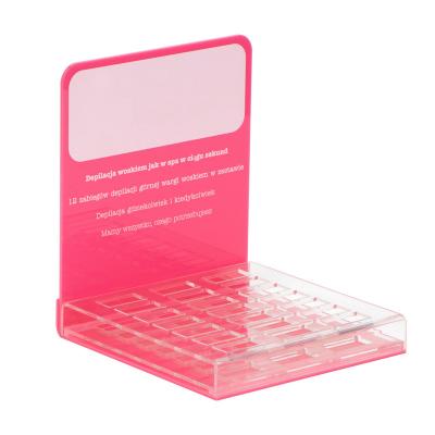 China Lipstick Nail Polish POS Acrylic Display Shelf , Plexiglass Cosmetic Display Stand for sale