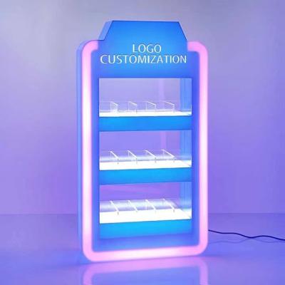 China Custom Acrylic LED Lighted Display Stand with Multiple Tiers and Colors for Specialty Stores for sale