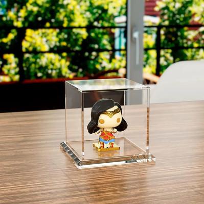 China Custom Transparent Acrylic Display Box Plexiglas Gift Box with Flip-Top Lid and Dust Cover for Figure Toys for sale